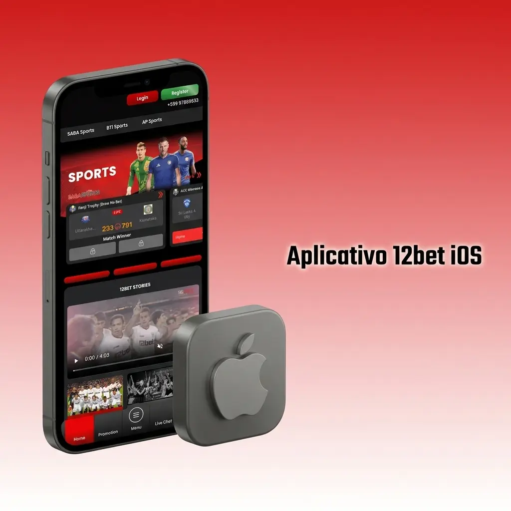 Aplicativo 12bet iOS no iPhone e iPad com apostas esportivas, cassino, bônus e suporte